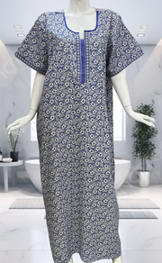 Blue Garden Pure Cotton Nighty. Pure Durable Cotton | Laces and Frills