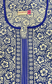 Blue Garden Pure Cotton Nighty. Pure Durable Cotton | Laces and Frills