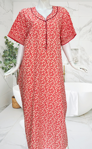 Peach Paisley Print Pure Cotton Nighty. Pure Durable Cotton | Laces and Frills