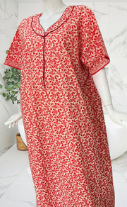 Peach Paisley Print Pure Cotton Nighty. Pure Durable Cotton | Laces and Frills