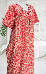 Peach Paisley Print Pure Cotton Nighty. Pure Durable Cotton | Laces and Frills