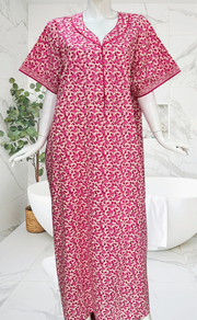 Pink Paisley Print Pure Cotton Nighty. Pure Durable Cotton | Laces and Frills
