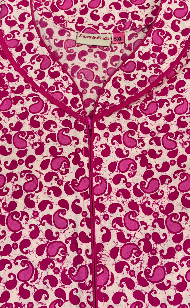Pink Paisley Print Pure Cotton Nighty. Pure Durable Cotton | Laces and Frills