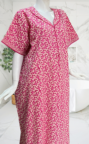 Pink Paisley Print Pure Cotton Nighty. Pure Durable Cotton | Laces and Frills