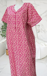 Pink Paisley Print Pure Cotton Nighty. Pure Durable Cotton | Laces and Frills