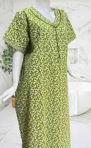 Green Paisley Print Pure Cotton Nighty. Pure Durable Cotton | Laces and Frills