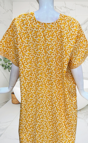 Yellow Paisley Print Pure Cotton Nighty. Pure Durable Cotton | Laces and Frills