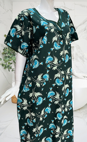 Bottle Green Garden Pure Cotton Nighty. Pure Durable Cotton | Laces and Frills