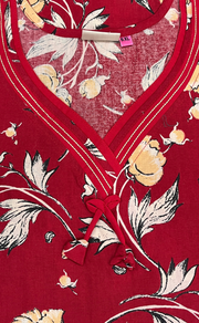 Red Garden Pure Cotton Nighty. Pure Durable Cotton | Laces and Frills