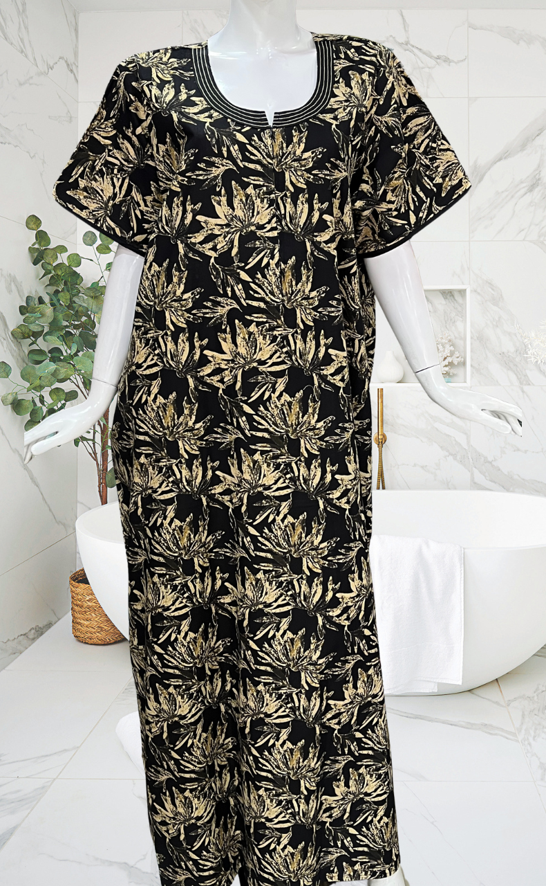 Black Garden Pure Cotton Nighty. Pure Durable Cotton | Laces and Frills