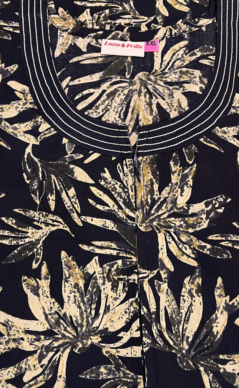Black Garden Pure Cotton Nighty. Pure Durable Cotton | Laces and Frills