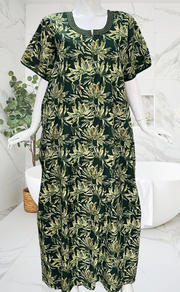 Bottle Green Garden Pure Cotton Nighty. Pure Durable Cotton | Laces and Frills