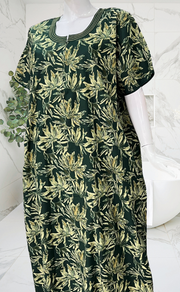 Bottle Green Garden Pure Cotton Nighty. Pure Durable Cotton | Laces and Frills