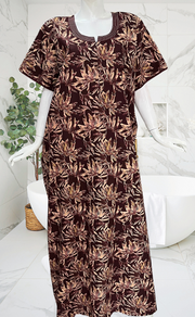 Maroon Garden Pure Cotton Nighty. Pure Durable Cotton | Laces and Frills