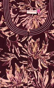 Maroon Garden Pure Cotton Nighty. Pure Durable Cotton | Laces and Frills