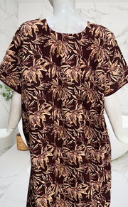 Maroon Garden Pure Cotton Nighty. Pure Durable Cotton | Laces and Frills