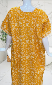 Yellow Garden Pure Cotton Nighty. Pure Durable Cotton | Laces and Frills