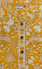 Yellow Garden Pure Cotton Nighty. Pure Durable Cotton | Laces and Frills
