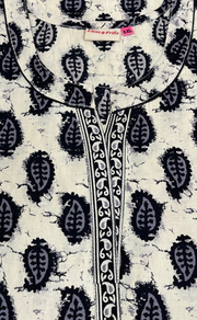 Black Paisley Print Pure Cotton Nighty. Pure Durable Cotton | Laces and Frills