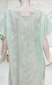 Sea Green Leafy Soft Cotton Nighty. Soft Breathable Fabric | Laces and Frills