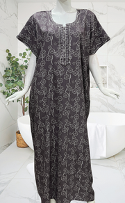 Mauve Floral Spun Nighty. Flowy Spun Fabric | Laces and Frills