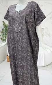 Mauve Floral Spun Nighty. Flowy Spun Fabric | Laces and Frills