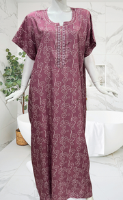 Pink Floral Spun Nighty. Flowy Spun Fabric | Laces and Frills