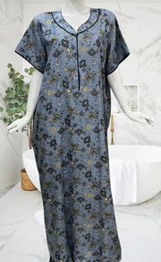 Light Blue Floral Spun Nighty. Flowy Spun Fabric | Laces and Frills