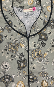 Pista Green Floral Spun Nighty. Flowy Spun Fabric | Laces and Frills