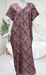 English Pink Floral Spun Nighty. Flowy Spun Fabric | Laces and Frills