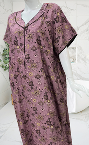 English Pink Floral Spun Nighty. Flowy Spun Fabric | Laces and Frills