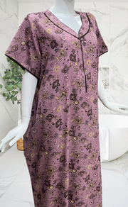 English Pink Floral Spun Nighty. Flowy Spun Fabric | Laces and Frills