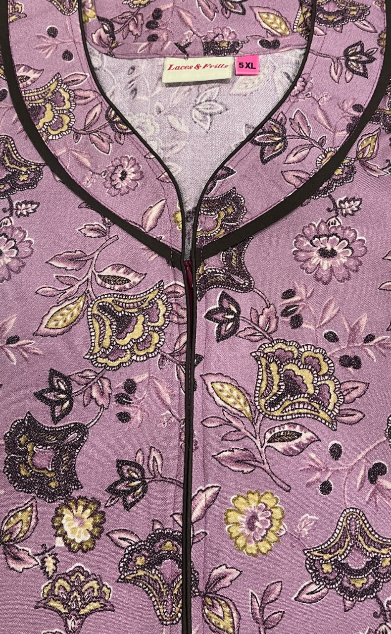 English Pink Floral Spun Nighty. Flowy Spun Fabric | Laces and Frills