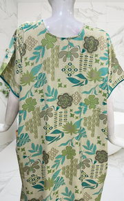 Cream/Sea Green Garden Spun Nighty. Flowy Spun Fabric | Laces and Frills