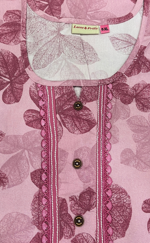 Pink Floral Spun Nighty. Flowy Spun Fabric | Laces and Frills