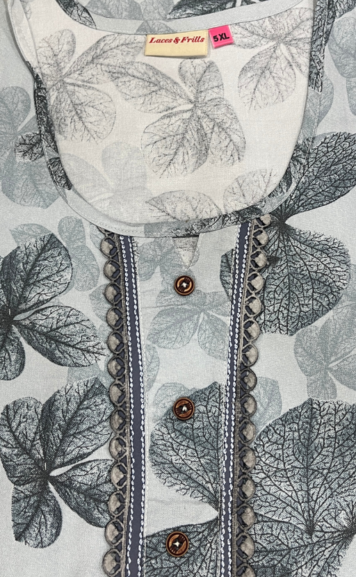 Light Blue Floral Spun Nighty. Flowy Spun Fabric | Laces and Frills