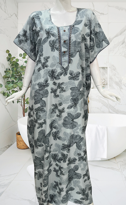 Light Blue Floral Spun Nighty. Flowy Spun Fabric | Laces and Frills