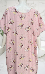 Baby Pink Floral Spun Nighty. Flowy Spun Fabric | Laces and Frills