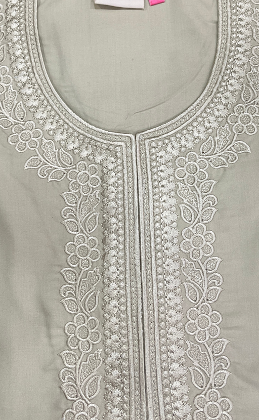 Beige Embroidery Soft Cotton Nighty. Soft Breathable Fabric | Laces and Frills