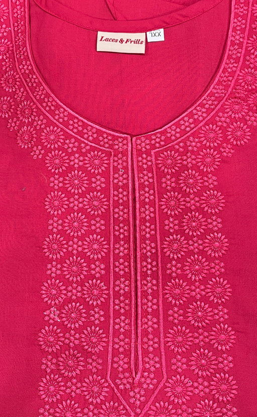 Dark Peach Embroidery Soft Cotton Nighty. Soft Breathable Fabric | Laces and Frills