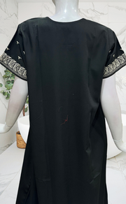 Black Embroidery Soft Cotton Nighty. Soft Breathable Fabric | Laces and Frills