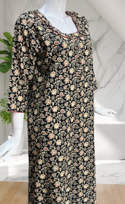 Black Garden Pure Cotton Long Sleeve Nighty. Pure Durable Cotton | Laces and Frills