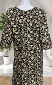 Black Garden Pure Cotton Long Sleeve Nighty. Pure Durable Cotton | Laces and Frills