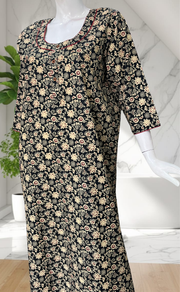 Black Garden Pure Cotton Long Sleeve Nighty. Pure Durable Cotton | Laces and Frills