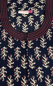 Black Pure Cotton Long Sleeve Nighty. Pure Durable Cotton | Laces and Frills