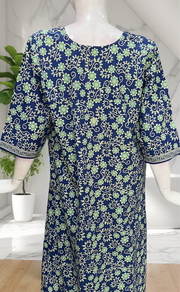 Blue Garden Pure Cotton Long Sleeve Nighty. Pure Durable Cotton | Laces and Frills