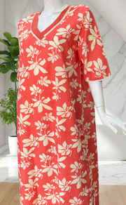 Peach Pure Cotton Long Sleeve Nighty. Pure Durable Cotton | Laces and Frills