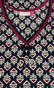 Black Flora Pure Cotton Long Sleeve Nighty. Pure Durable Cotton | Laces and Frills