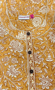 Yellow Garden Pure Cotton Nighty. Pure Durable Cotton | Laces and Frills