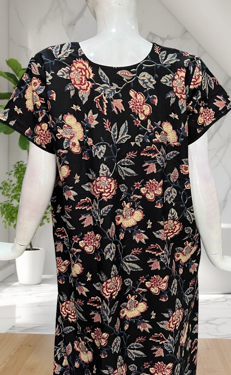 Black Garden Pure Cotton Nighty. Pure Durable Cotton | Laces and Frills